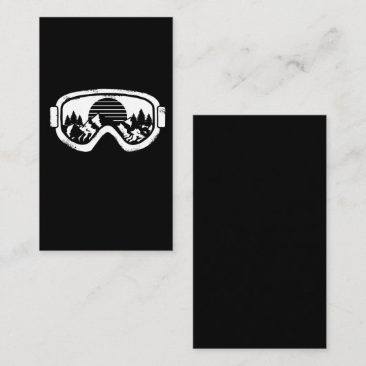 Wintersportskigebiet Schneebrett Landschaftsgogge Visitenkarte (Vorne/Hinten)