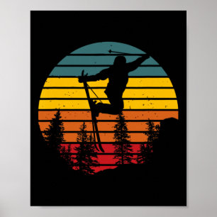 Wintersportsnowboarder Skier Retro Vintag Poster