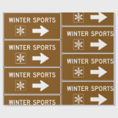 Wintersportstraßensignatur Geschenkpapier (Flach)