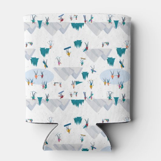 Wintersporturlaub Fun Muster Dosenkühler (Rückseite)