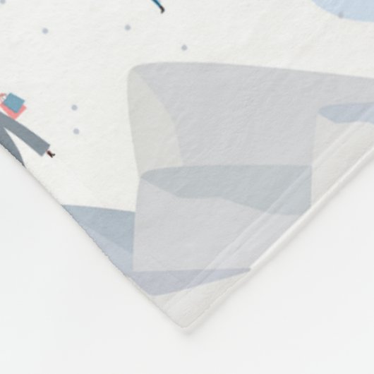 Wintersporturlaub Fun Muster Fleecedecke (Ecke)