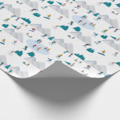 Wintersporturlaub Fun Muster Geschenkpapier (Ecke)