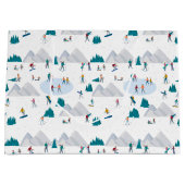 Wintersporturlaub Fun Muster Große Geschenktüte (Vorderseite)