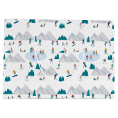 Wintersporturlaub Fun Muster Große Geschenktüte (Rückseite)