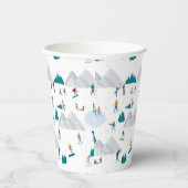 Wintersporturlaub Fun Muster Pappbecher (Rechts)