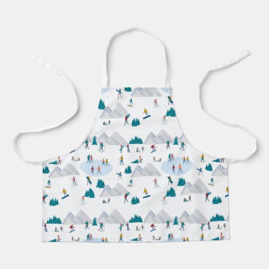 Wintersporturlaub Fun Muster Schürze (Vorderseite)