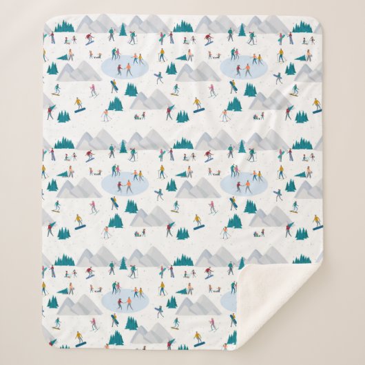 Wintersporturlaub Fun Muster Sherpadecke (Vorderseite)