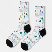 Wintersporturlaub Fun Muster Socken (Linkes Detail)