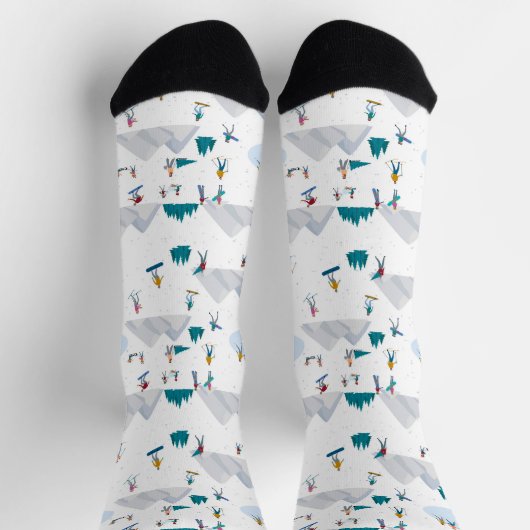 Wintersporturlaub Fun Muster Socken (Oben)