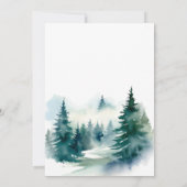 Winterspruce Weihnachtsbaumlandschaft Hochzeit Einladung (Rückseite)