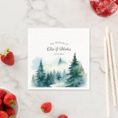 Winterspruce Weihnachtsbaumlandschaft Hochzeit Serviette (Beispiel)