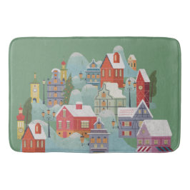 Winterstadt Weihnachten Badematte