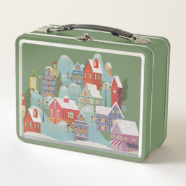 Winterstadt Weihnachten Metall Brotdose