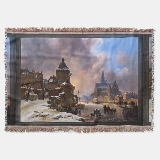 Winterstadtbild mit Frost River Classic Art Decke (Vorderseite)