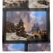 Winterstadtbild mit Frost River Classic Art Duschvorhang (Vorderseite)