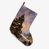 Winterstadtbild mit Frost River Classic Art Großer Weihnachtsstrumpf (Vorderansicht (hängend))