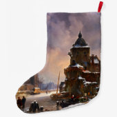 Winterstadtbild mit Frost River Classic Art Großer Weihnachtsstrumpf (Rückseite)