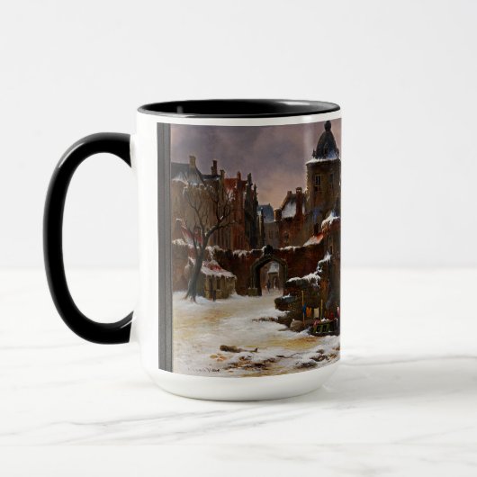 Winterstadtbild mit Frost River Classic Art Tasse (Links)