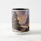 Winterstadtbild mit Frost River Classic Art Tasse (Zentrum)