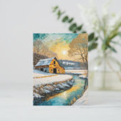 Winterstall entlang des Bachs Postkarte (Stehend Vorderseite)