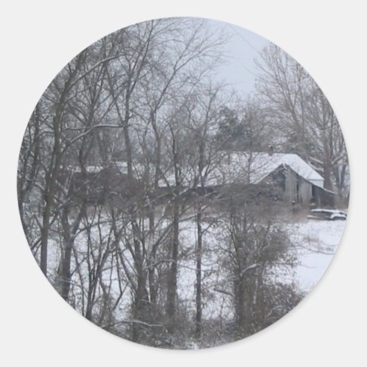 Winterstall Runder Aufkleber (Vorderseite)