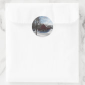 Winterstall-Sticker Runder Aufkleber (Tasche)