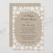 Winterstand auf Burlap Bridal Dusche Einladung (Vorne/Hinten)
