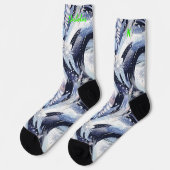 Winterstarrsocken in Navy und Mattiert Blue Socken (Linkes Detail)