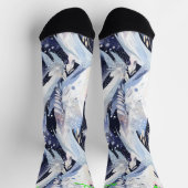 Winterstarrsocken in Navy und Mattiert Blue Socken (Oben)