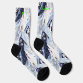 Winterstarrsocken in Navy und Mattiert Blue Socken (Rechts)