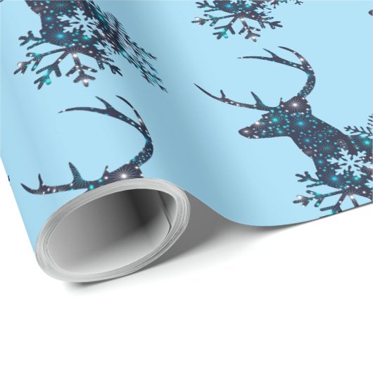 Winterstars Schneeflocken Weihnachtsfest Geschenkpapier (Rolleneckpunkt)