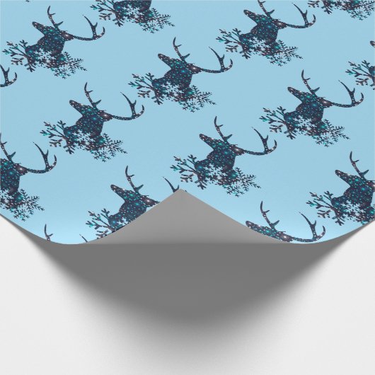 Winterstars Schneeflocken Weihnachtsfest Geschenkpapier (Ecke)