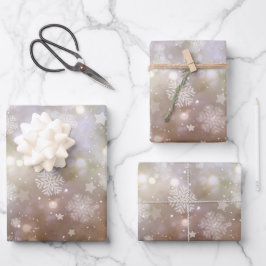 Winterstars und Schneeflocken Geschenkpapier Set