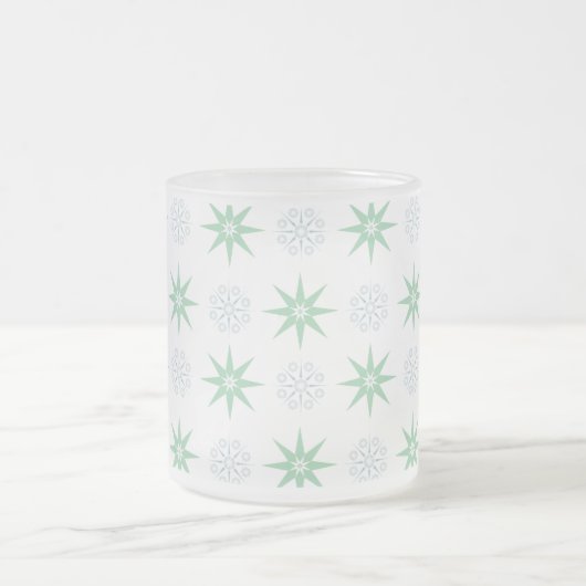 Winterstars und Schneeflocken-Muster Mattglastasse (Mittel)