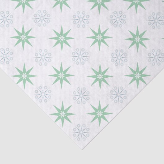 Winterstars und Schneeflocken Weiß Seidenpapier (Ausschnitt)