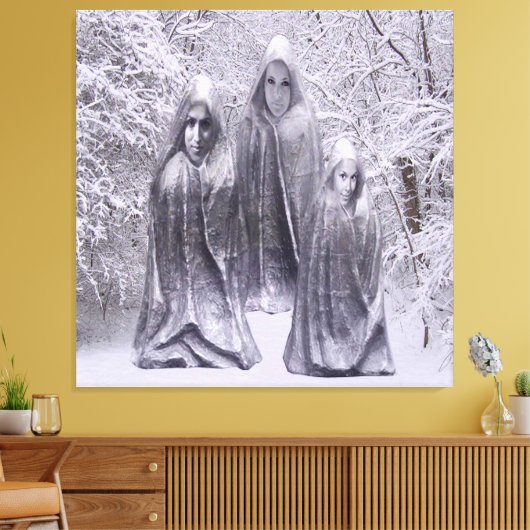 Winterstatuen Leinwanddruck (Insitu (Wohnzimmer))