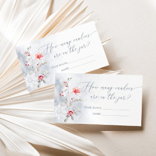 Winterstaubblau Wie viele Bonbons Spiel Begleitkarte