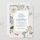 Winterstaubblauer Schnee im Brautparty der Liebe Einladung (Vorderseite)