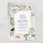 Winterstaubblauer Schnee im Brautparty der Liebe Einladung (Vorne/Hinten)