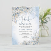 Winterstaubblumen Elfenbein-Rose versprechen Erneu Einladung (Stehend Vorderseite)