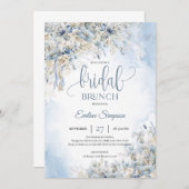 Winterstaubblumen Eukalyptus Bridal Brunch Einladung (Vorne/Hinten)