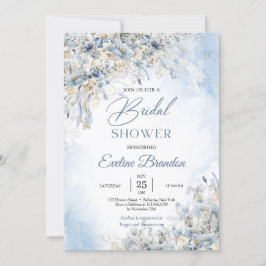 Winterstaubblüten Elfenbein-Rose Eukalyptus Einladung