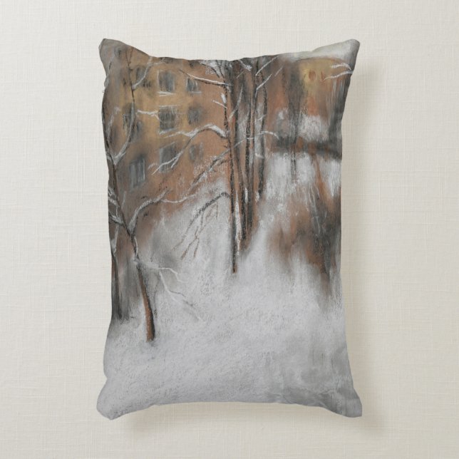 Winterstille am Fenster Dekokissen (Vorderseite(Vertikal))