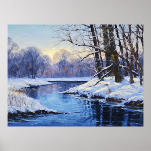 Winterstille am Fluss Frozen Havel Poster (Vorne)