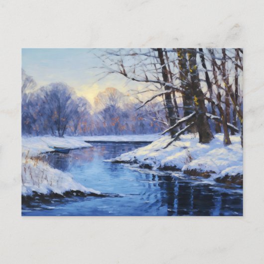 Winterstille am Fluss Frozen Havel Postkarte (Vorderseite)