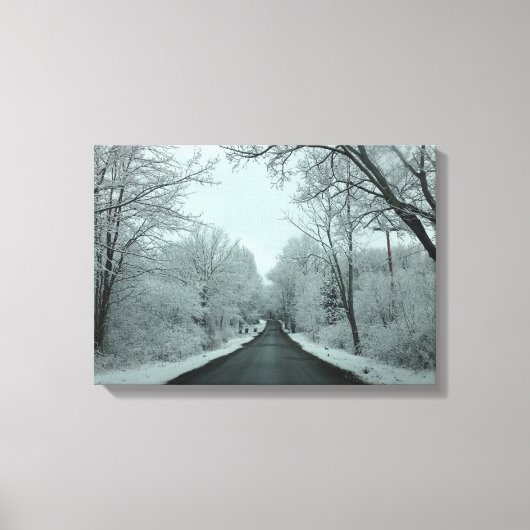 Winterstraße Leinwanddruck (Vorderseite)