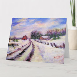 Winterstraße Origne Landschaft Art Grußkarte Karte