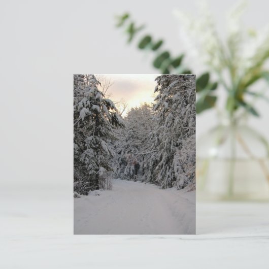 Winterstraße Postkarte (Stehend Vorderseite)