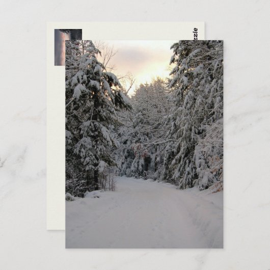 Winterstraße Postkarte (Vorne/Hinten)