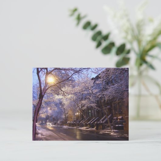 Winterstraße Postkarte (Stehend Vorderseite)